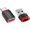 Saskarnes adapteris 4smarts 541615 — USB Type-A (resursdators) uz USB Type-C (izeja), melns, taisns vīrišķais-uz-siev., iepakojumā 2 gab.