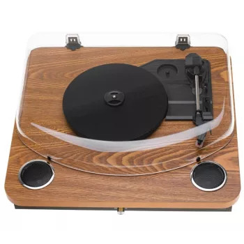 Analogais siksnas piedziņas vinila plašu atskaņotājs Adler AD 1914 ar USB pieslēgvietu, keramisko disku, līdzstrāvas motoru, 33 1/3 apgr./min, Bluetooth 5.4, RCA izejām, iebūvētiem skaļruņiem