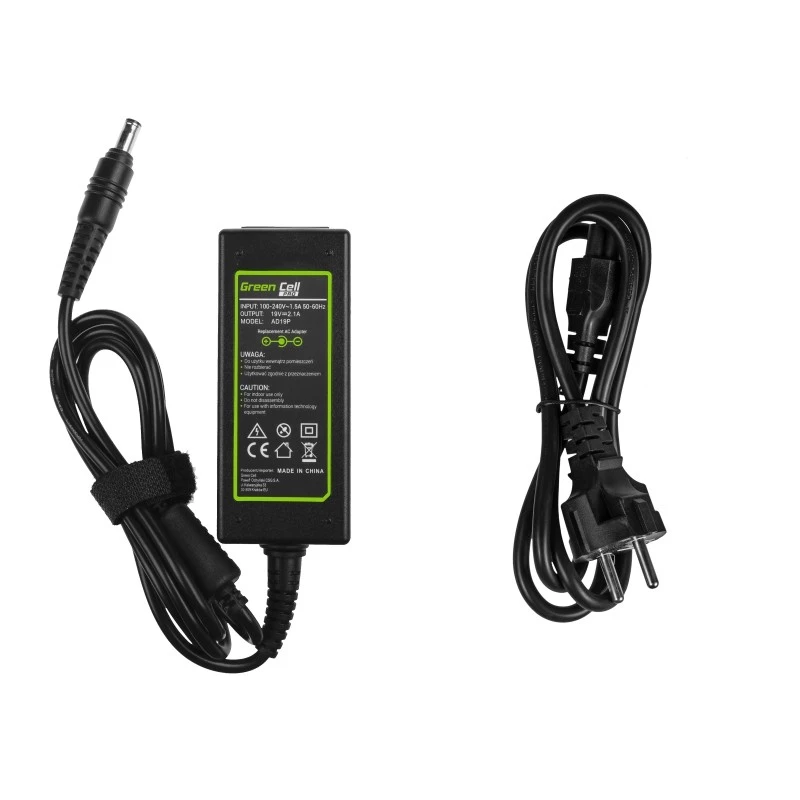 Iekštelpu strāvas adapteris zaļa Cell AD19P 40W melns