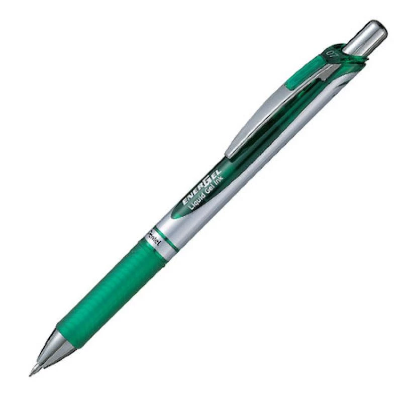 Ievelkamā gēla pildspalva Pentel EnerGel Xm Zaļa