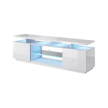 RTV skapis EVA 180x40x56 balts/balts glancēts