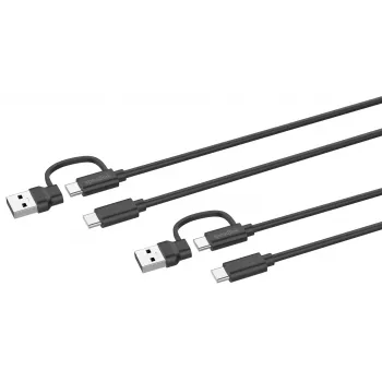 USB 3.2 Gen 1 (3.1 Gen 1) kabelis Speedlink SL-460101-BK, 3 m, USB A/USB C uz USB C, melns