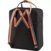 Mugursoma Fjällräven Kånken Rainbow — Vinylon, 380×270×130 mm, Melna/Daudzkrāsaina