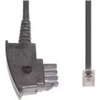 Telefona kabelis e+p T 44/3 3 m Caurspīdīgs Melns
