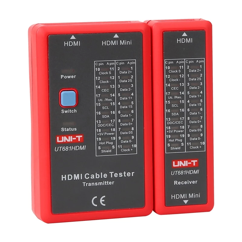 HDMI kabeļu testeris No name UT681HDMI — HDMI nepārtrauktības un vadu shēmas pārbaude