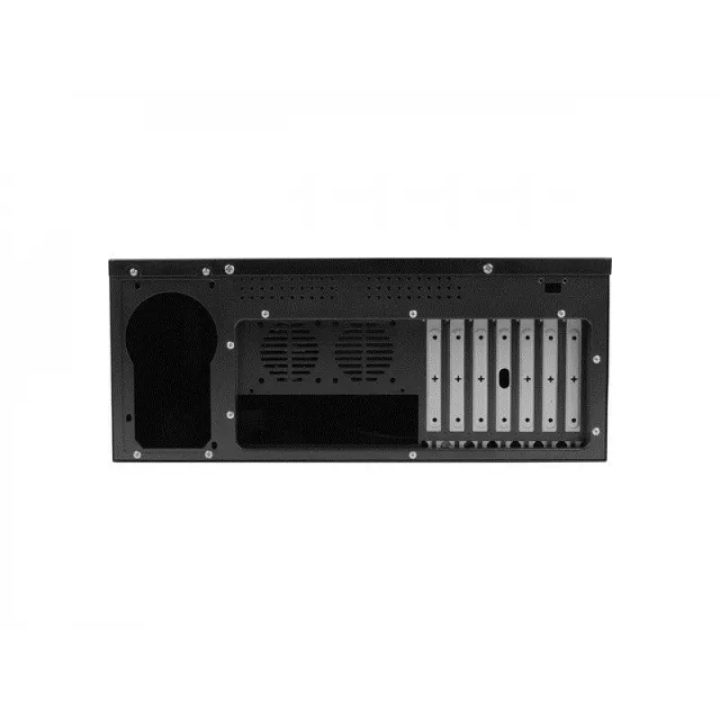Plauktā montējams korpuss LANBERG SC01-3504-10B, 1x 3,5 collu + 1x 2,5 collu nodalījums, 7 paplašināšanas sloti, 2x 120mm priekšējie ventilatori, USB2.0