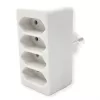 Pagarinātāja kontaktligzdu bloks Bachmann 921.273 – 4× Euro ligzdas, balts PVC