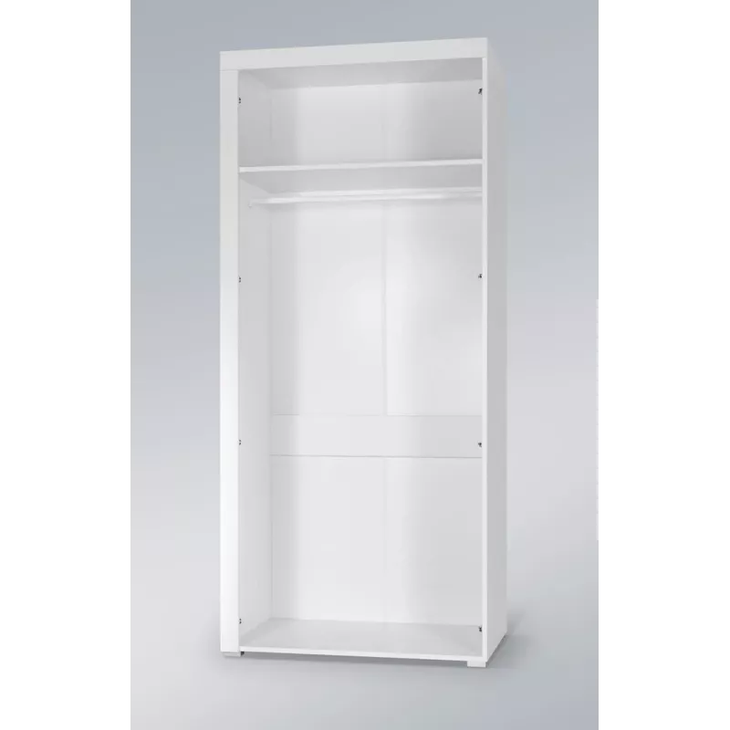 Drēbju skapis cama meble SAMBA balts/balts spīdums, 900×550×2030 mm, 1 plaukts