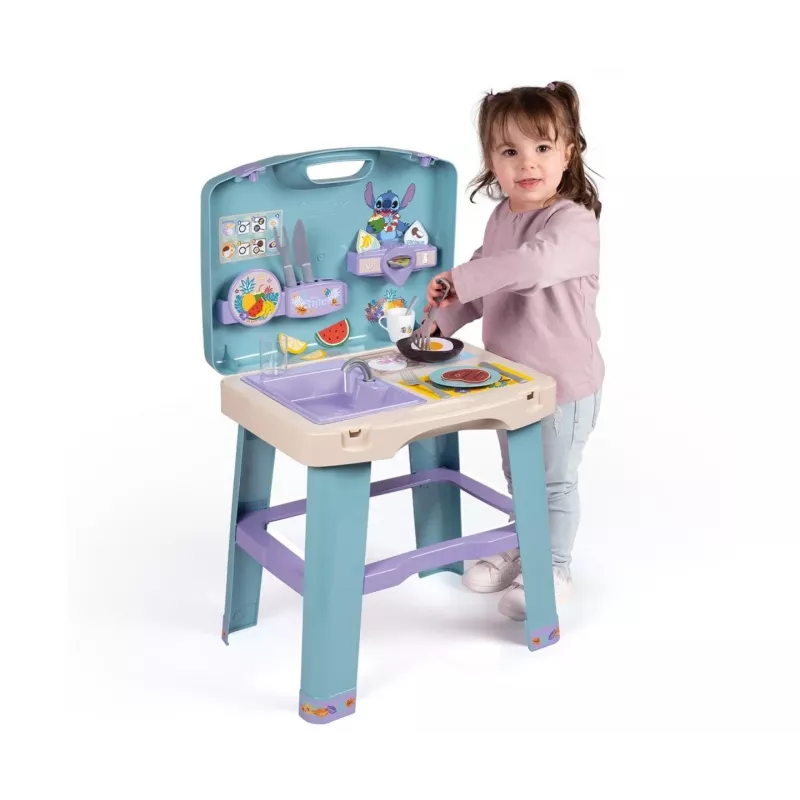 Rotaļu virtuve SMOBY Stitch Kitchen 7600311909 ar piederumiem – bērnu lomu spēļu virtuves komplekts