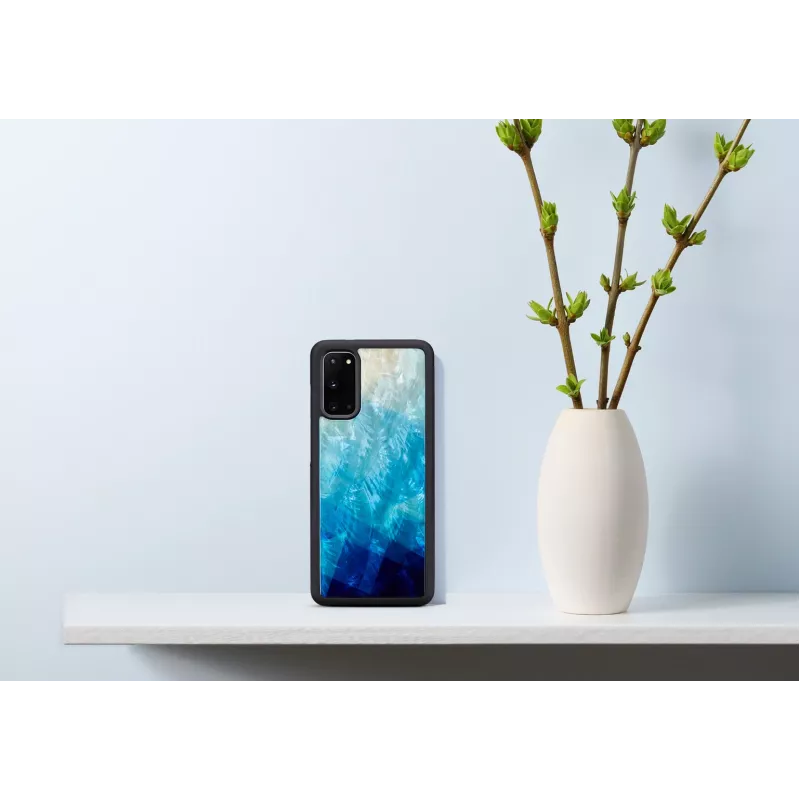 Aizsargājošs tālruņa maciņš iKins Samsung Galaxy S20 — ezera zilā un melnā apdarē