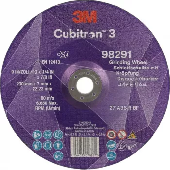 3M 98452 - Griešanas disks - Metāls - Keramikas šķiedra - 10200 RPM - Apaļš - 2,22 cm (7100303981)