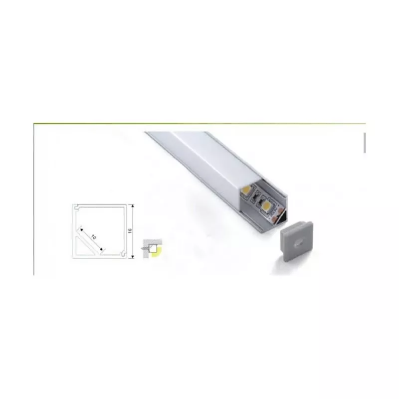 Synergy 21 S21-LED-PR20197 - Modular Profile - Balts - Aluminium - 2 m (S21-LED-PR20197)