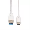VALUE - USB kabelis - USB 3.0 (M) uz USB Type C (M) - 5 V - 900 mA - 50 cm - Balts (11.99.9010)