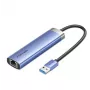 Vention TGFSB USB 3.2 Gen 1 (3.1 Gen 1) Type-A 5-portu centrālmezgls ar Gigabit RJ-45 un USB-C, zils