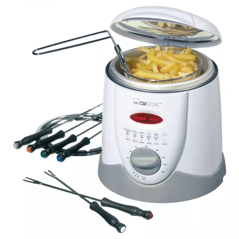 Clatronic FFR 2916 Viena 1 L Brīvi stāvoša 900 W Fritēze Pelēka, Balta