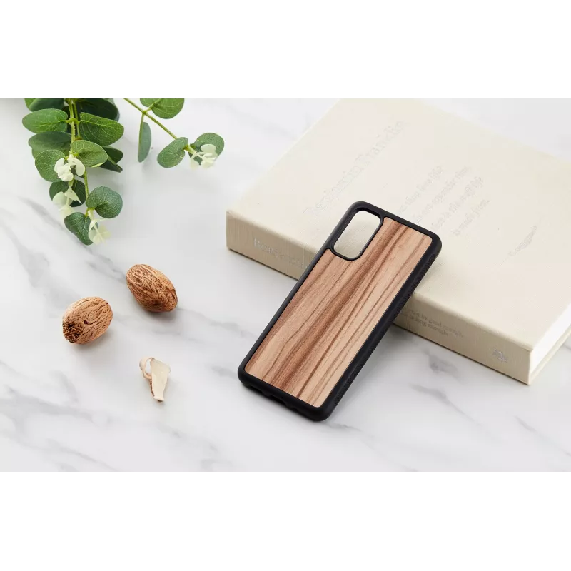 Telefona maciņš Man and Wood Galaxy S20 kapučīno melns — aizsargājošs viedtālruņa vāciņš Samsung Galaxy S20