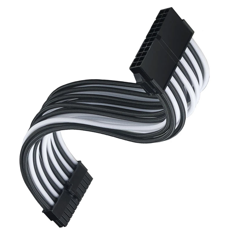 ATX pagarinātāja kabelis SILVERSTONE SST-PP07E-MBBW 30 cm melns/baltss