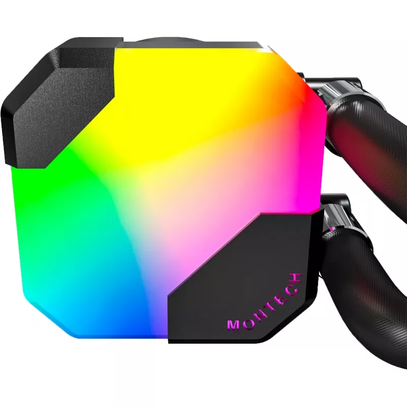 AIO ūdens dzesētājs Montech Hyper Flow ARGB 360 mm Melns — 360 mm radiators, ARGB, slēgta kontūra CPU dzesētājs