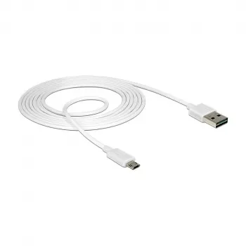 USB kabelis DeLOCK 84808 USB 2.0 2 m USB A Micro-USB B Balts