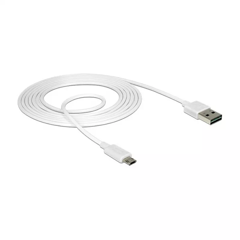 USB kabelis DeLOCK 84808 USB 2.0 2 m USB A Micro-USB B Balts