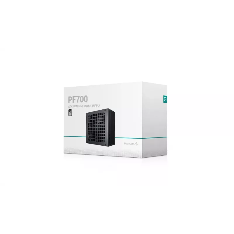 Barošanas bloks DeepCool PF700 700W ATX 2.4 80 PLUS, 120mm ventilators, nemodulārs, 20+4pin, 2×6+2 PCIe, 4×SATA
