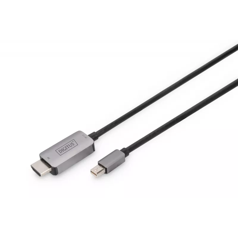 DIGITUS - adaptera kabelis - Mini DisplayPort (vīr.) uz HDMI (vīr.) - 1,0m - atbalsta 8K 60 Hz - melns (DB-340109-010-S)