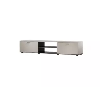 TV skapis Cama Meble SOHO 180x43x37 cm — kašmira krāsas virsma, melns rāmis