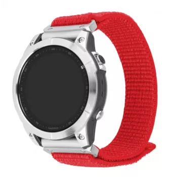 Maināma 22 mm neilona siksniņa FIXED Garmin QuickFit 160–210 mm sarkana