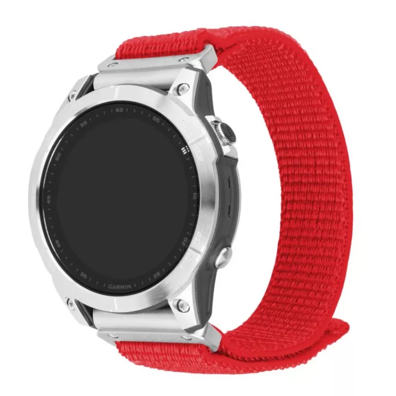 Maināma 22 mm neilona siksniņa FIXED Garmin QuickFit 160–210 mm sarkana