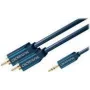 MP3 adaptera kabelis (3,5 mm audio ligzdas spraudnis / 2x RCA spraudnis) - 3,0 m papildu adapteris MP3 atskaņotājiem, iPod un viedtālruņiem
