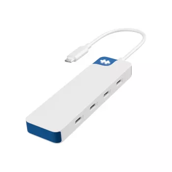 Hyper HyperDrive Flex 4 Portu USB-C Centrmezgls, Balts/Zils | HD5201BUGL