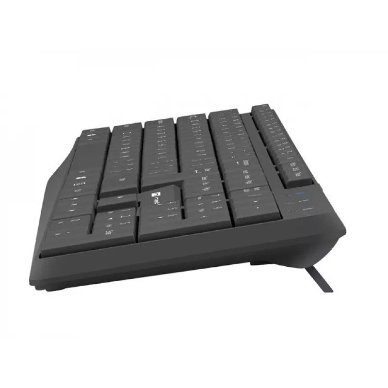 Vadu USB pilna izmēra tastatūras un peles komplekts NATEC SQUID — QWERTY US International, 105 taustiņi, melns, 1600 DPI pele