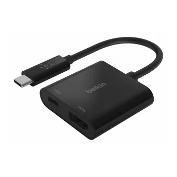 Belkin USB-C uz HDMI adapteris ar uzlādi, 60 W PD, melns, AVC002BTBK