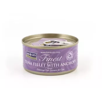 FISH4CATS Tunča fileja ar anšoviem - mitrā kaķu barība - 70g