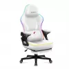 RGB baltas siets spēļu krēsls