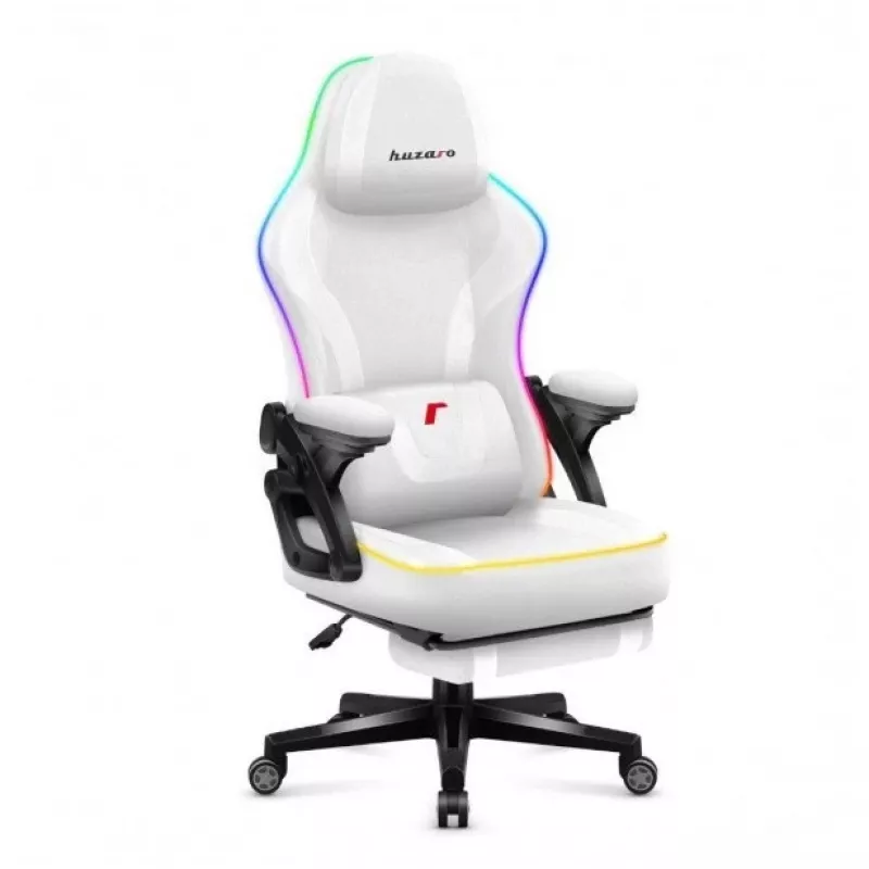 RGB baltas siets spēļu krēsls
