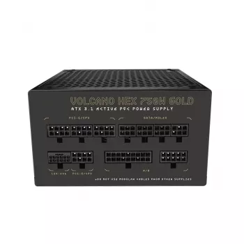 Barošanas bloks MODECOM VOLCANO HEX GOLD 750W, 80 PLUS Gold, ATX 3.1, modulārs, 14 cm ventilators