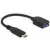 USB kabelis DeLOCK USB 3.1 Gen 2 Type-C/Typ-A 0,1 m melns