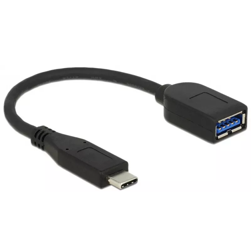 USB kabelis DeLOCK USB 3.1 Gen 2 Type-C/Typ-A 0,1 m melns