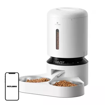 Pet feeder Aptel Granary with double bowl 5L, balta