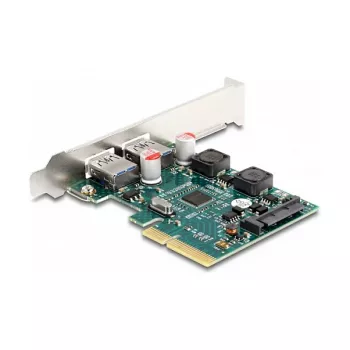 DeLOCK PCI Express x4 karte ar 2 ārējiem USB 10 Gbps Type-A portiem, zema profila