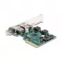 DeLOCK PCI Express x4 karte ar 2 ārējiem USB 10 Gbps Type-A portiem, zema profila