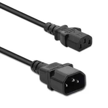 Strāvas pagarinātāja kabelis QOLTEC 50459 IEC C13 uz C14 1,5 m