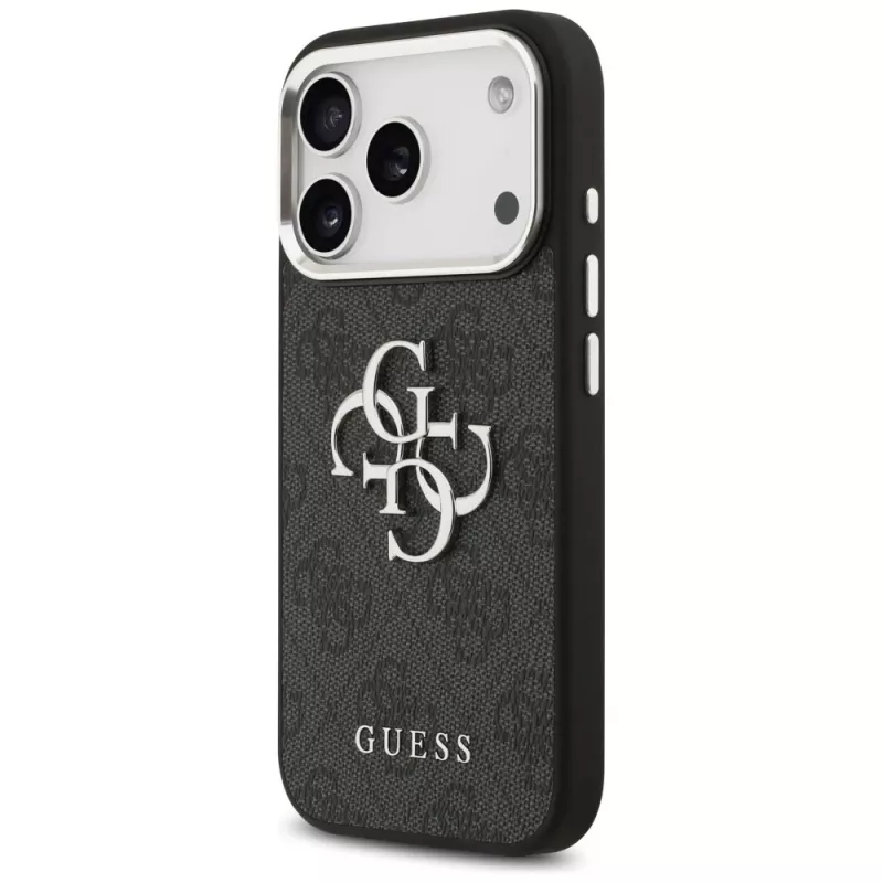 GUESS | Hardcase 4G | Aizmugurējais vāciņš | iPhone 17 Pro Max | Apple | Ekoloģiskā āda/PC/Plastmasa/TPU | Melns
