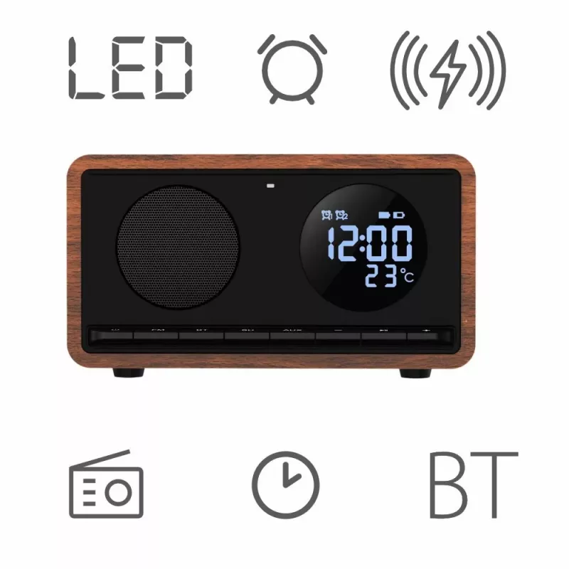 MANTA radio pulkstenis RDI912B Rimini Melns ar 12 collu displeju un 8 GB atmiņu