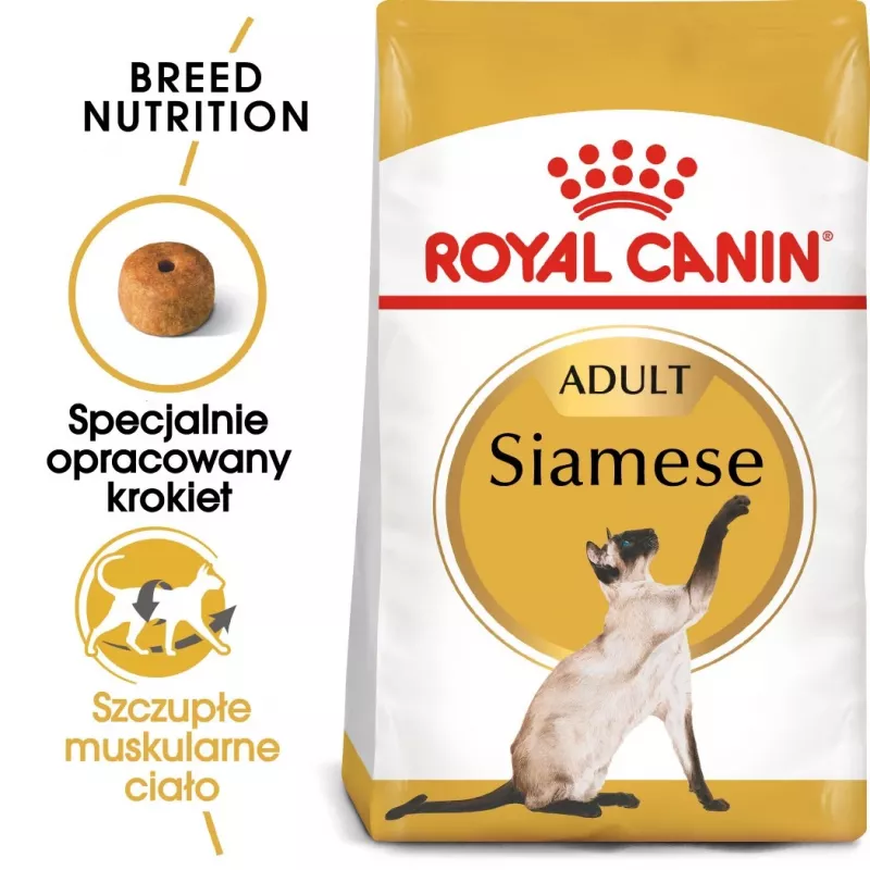 Sausā kaķu barība Royal Canin Siamese 2 kg — Pieaugušiem, Putnu gaļa, Olbaltumvielas 38%, Tauki 16%