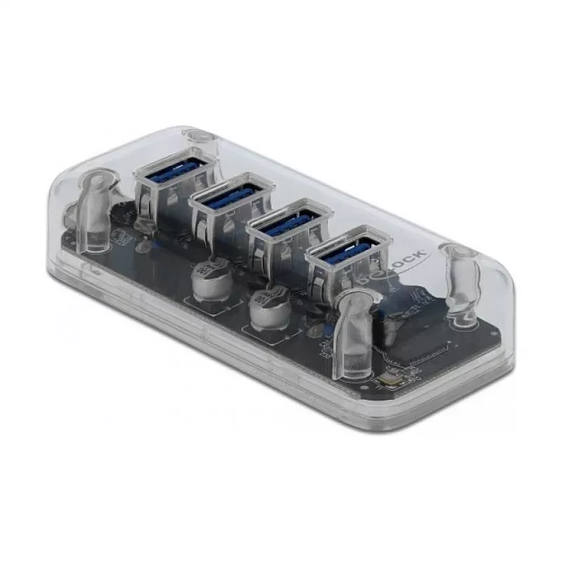 USB centrmezgls DeLOCK 64087 caurspīdīgs