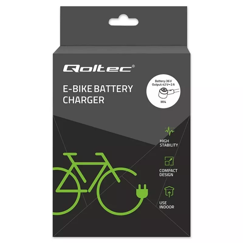 Lādētājs QOLTEC Mi4 Magnetic TIP e-velosipēdam 36V/42V 2A