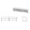 4D RTV skapis ONDA 200x40x35-54 melns (stāvošs vai stiprināms pie sienas)