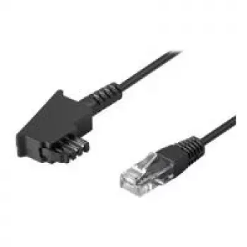 Wentronic Goobay TAE-F pieslēguma kabelis DSL / VDSL, melns, 6 m - TAE-F spraudnis uz RJ45 spraudni (8P2C) (51234)